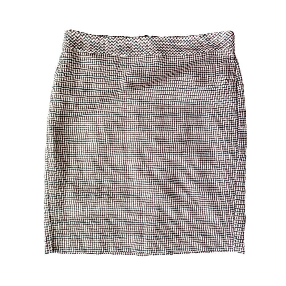 Banana Republic Pencil Skirt  Size 14 Multi Color Tweed Knee Length Houndstooth